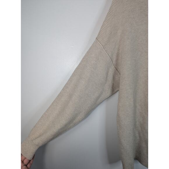 Free People Softly Structured Knit Tunic Sweater in Heathered Oatmeal - Picture 3 of 7